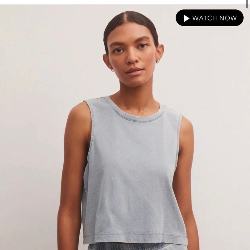 Z Supply Sloane Jersey Denim Muscle Tank XS